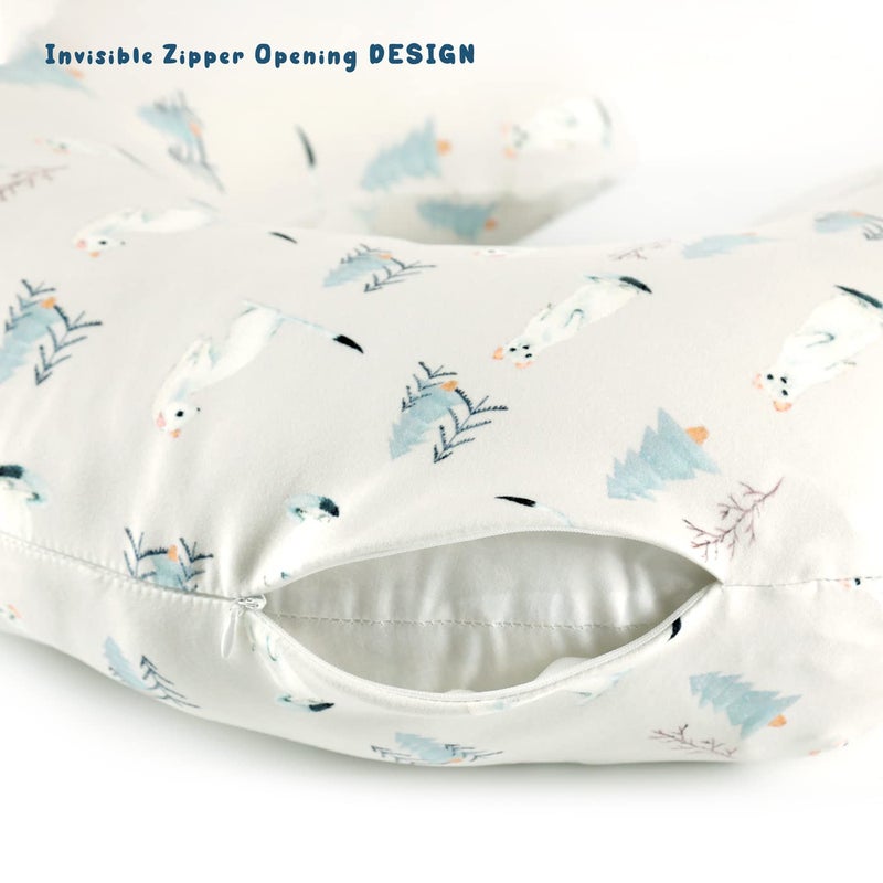 GRSSDER Nursing Pillow Cover Stretchy Minky Removable Nursing Covers for Breastfeeding Pillows, Ultra Soft Comfortable Slipcover for Boy and Girls, Cute Wild Forest Mongooses Pattern - Image 5